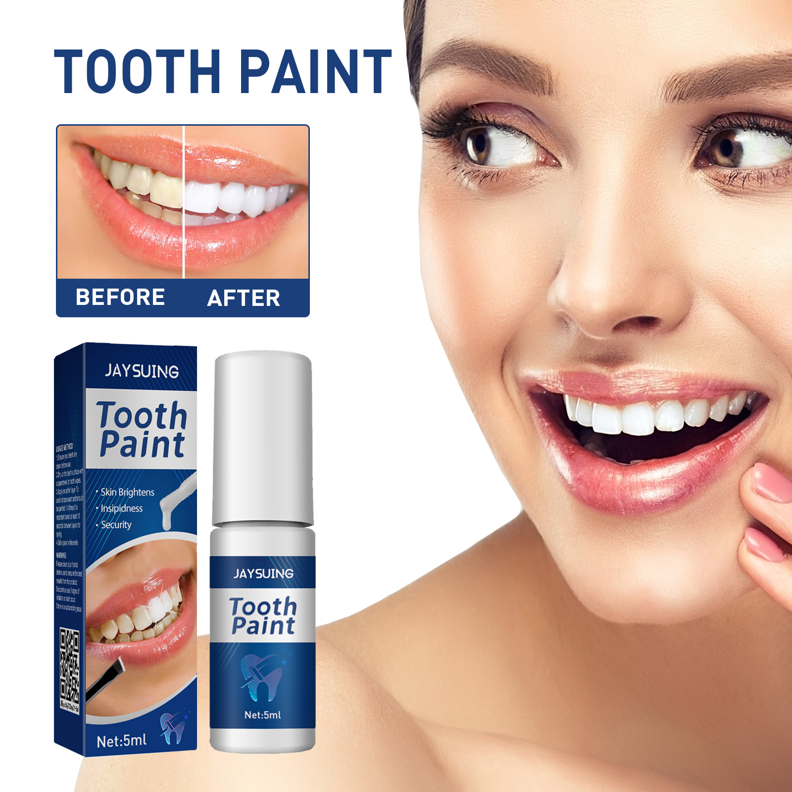 Remineralizing Toothpaste - Instant Teeth Whitening Paint 5ml Remove