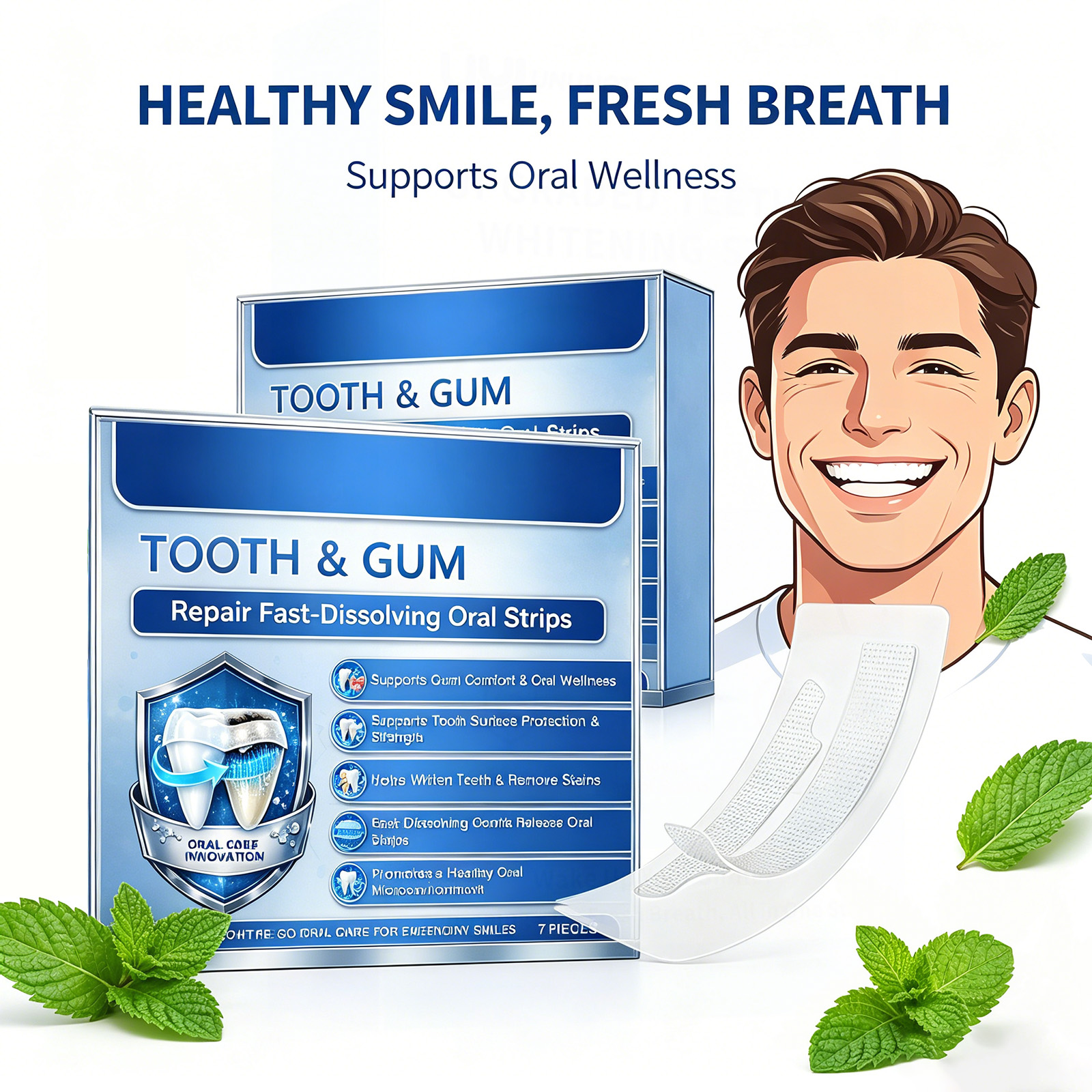 Teeth Whitening Promotion - 7Pcs TOOTH & GUM Repair Fast-Dissolving