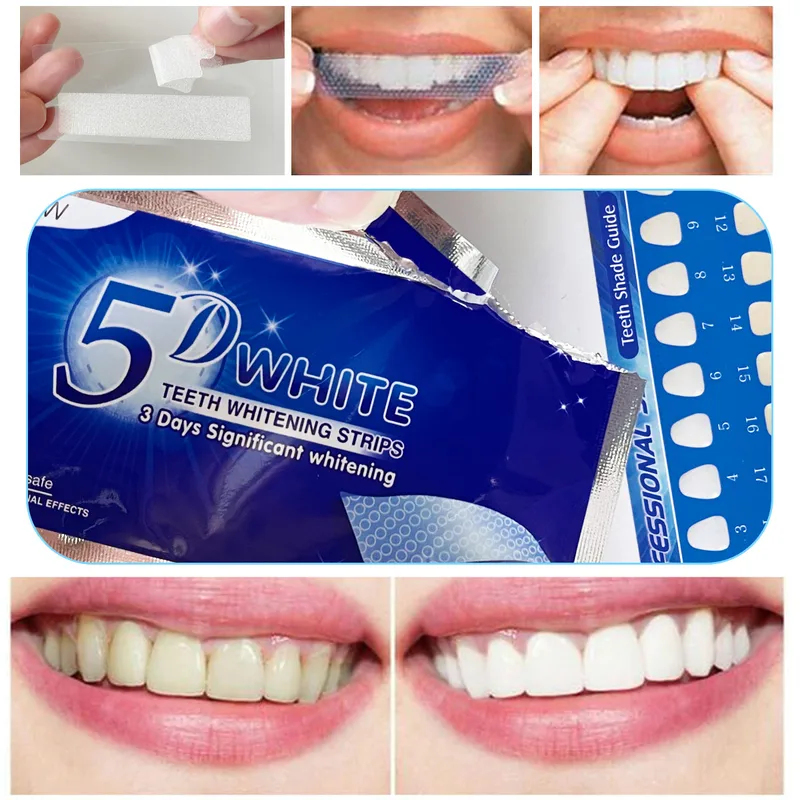 Teeth Whitening With Peroxide - 1-12pcs 5D Whitening Teeth Stickers White
