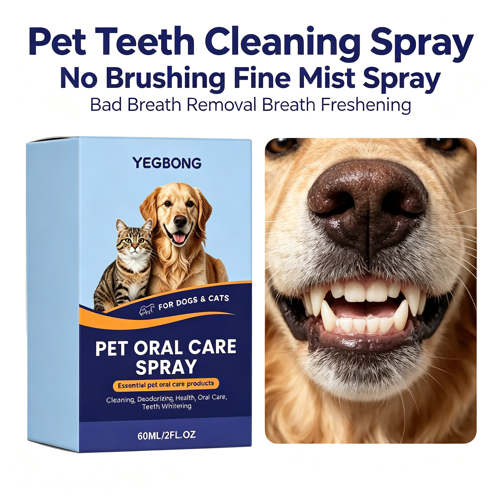 Teeth Whitening And Stain Removal - Pet Teeth Cleaning Spray Deep Cleansing