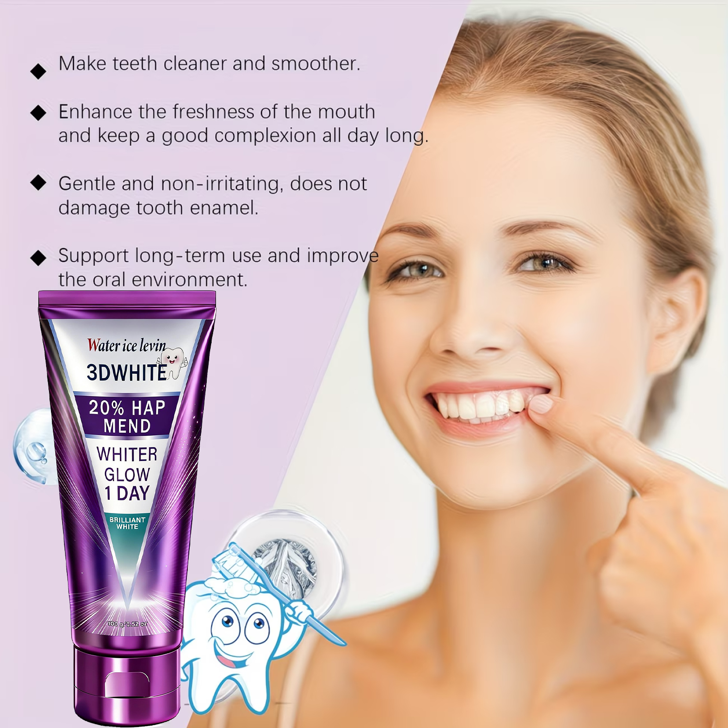 20% HAP 3D White Toothpaste -  - Remineralizing Toothpaste ulasan dan harga