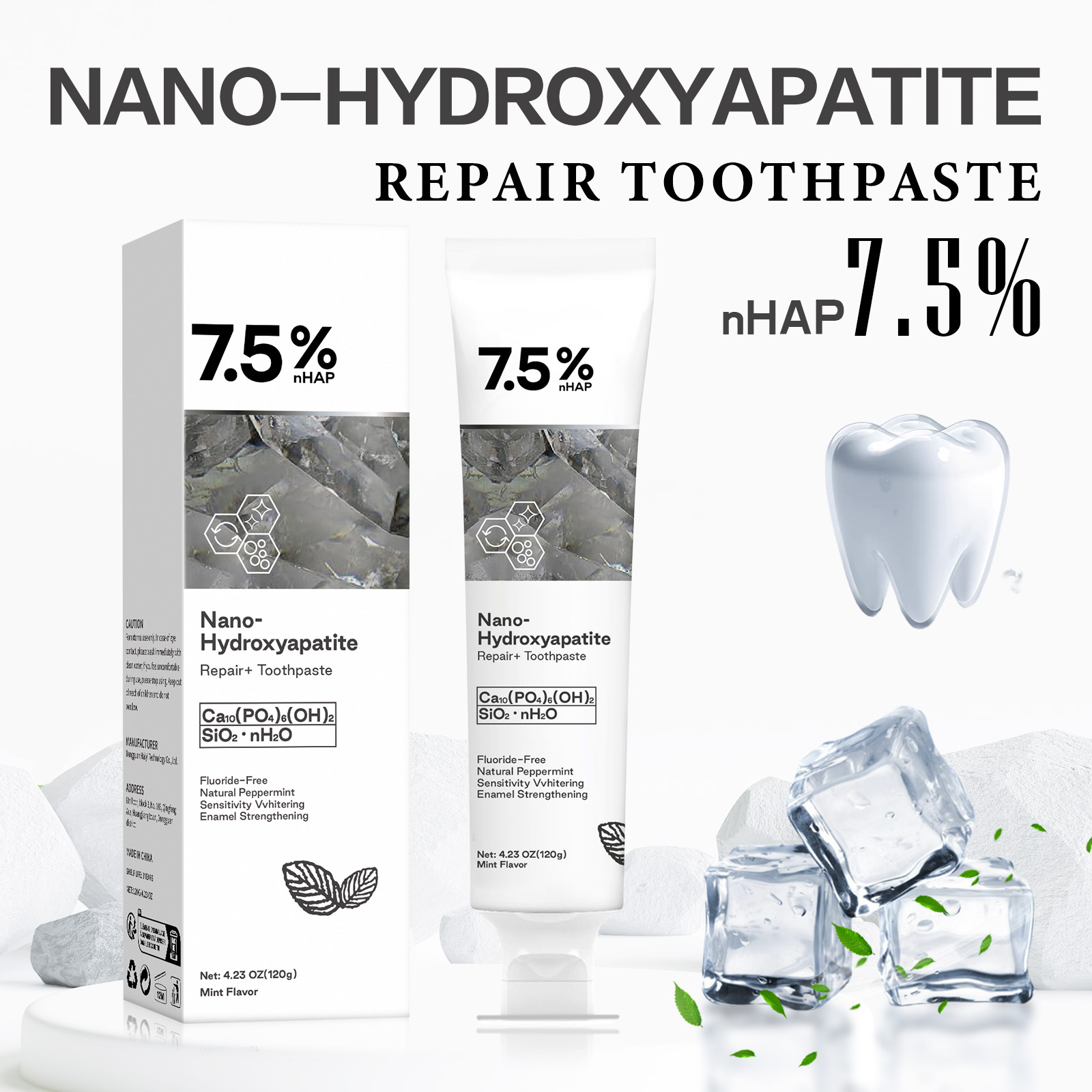 Nano Hydroxyapatite Toothpaste - Teeth Whitening With Peroxide ulasan dan harga