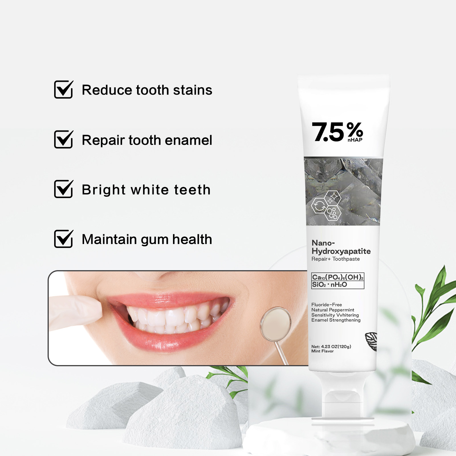 Nano Hydroxyapatite Toothpaste - Teeth Whitening With Peroxide ulasan dan harga