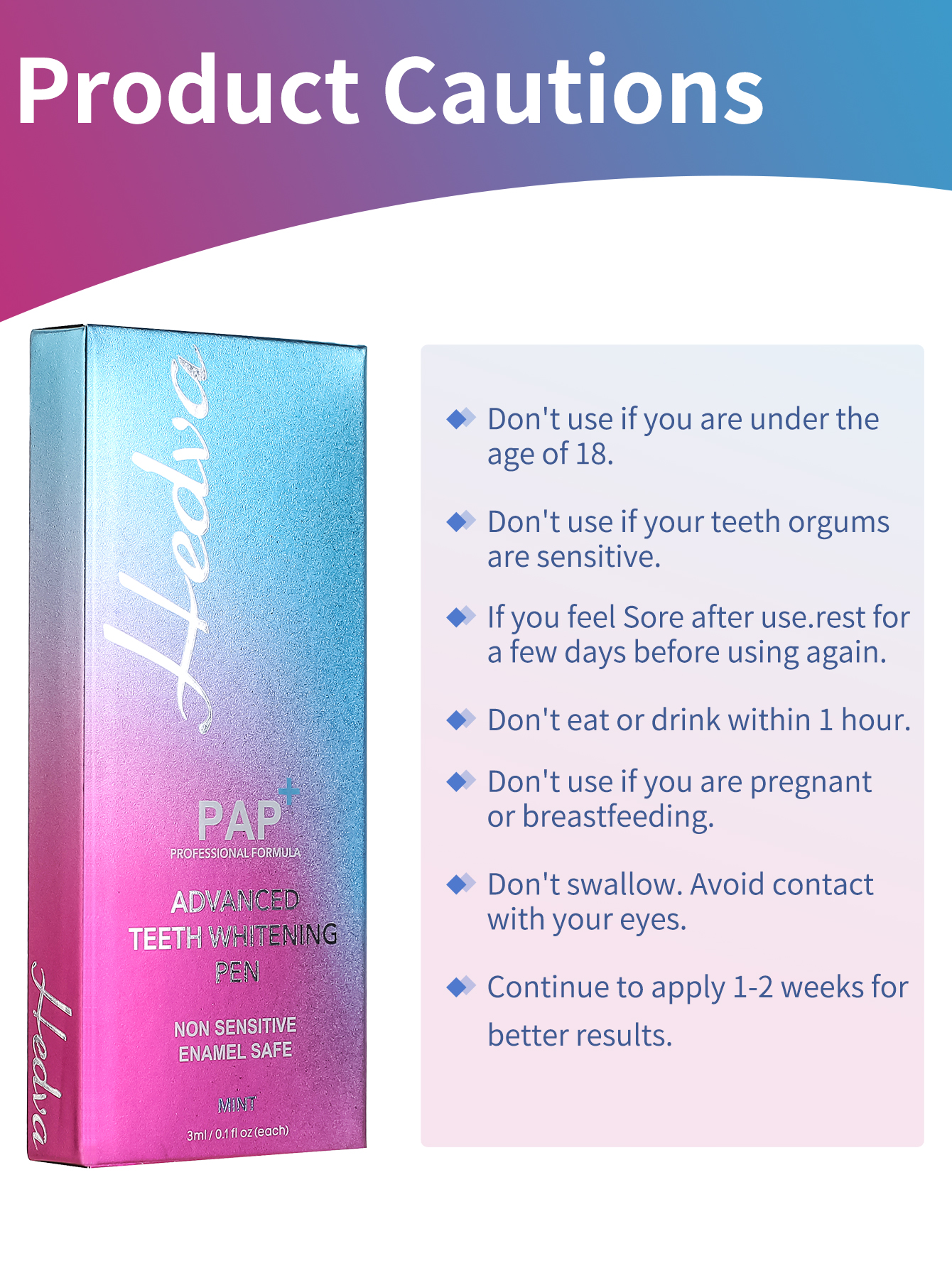 Hedva PAP+ Teeth Whitening Pen - Teeth Whitening Pen ulasan dan harga
