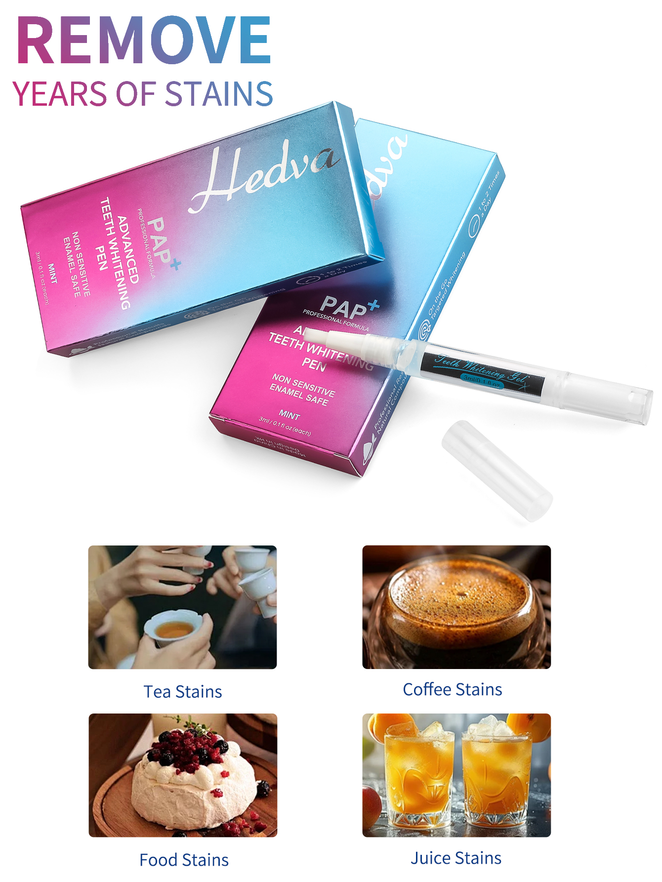 Hedva PAP+ Teeth Whitening Pen - Teeth Whitening Pen ulasan dan harga