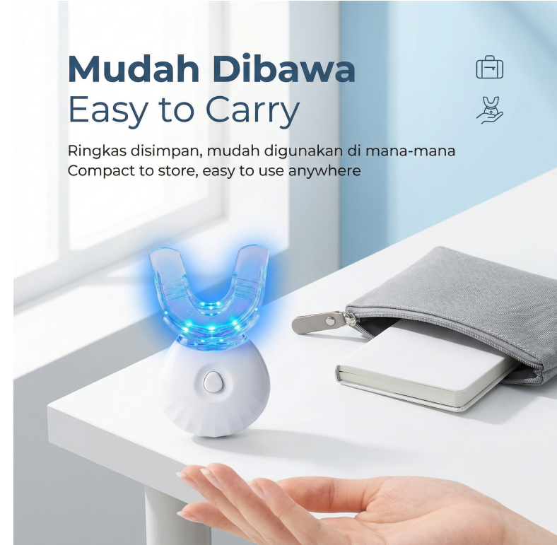 Blue Light Therapy Device, Gum - Teeth Whitening Promotion ulasan dan harga