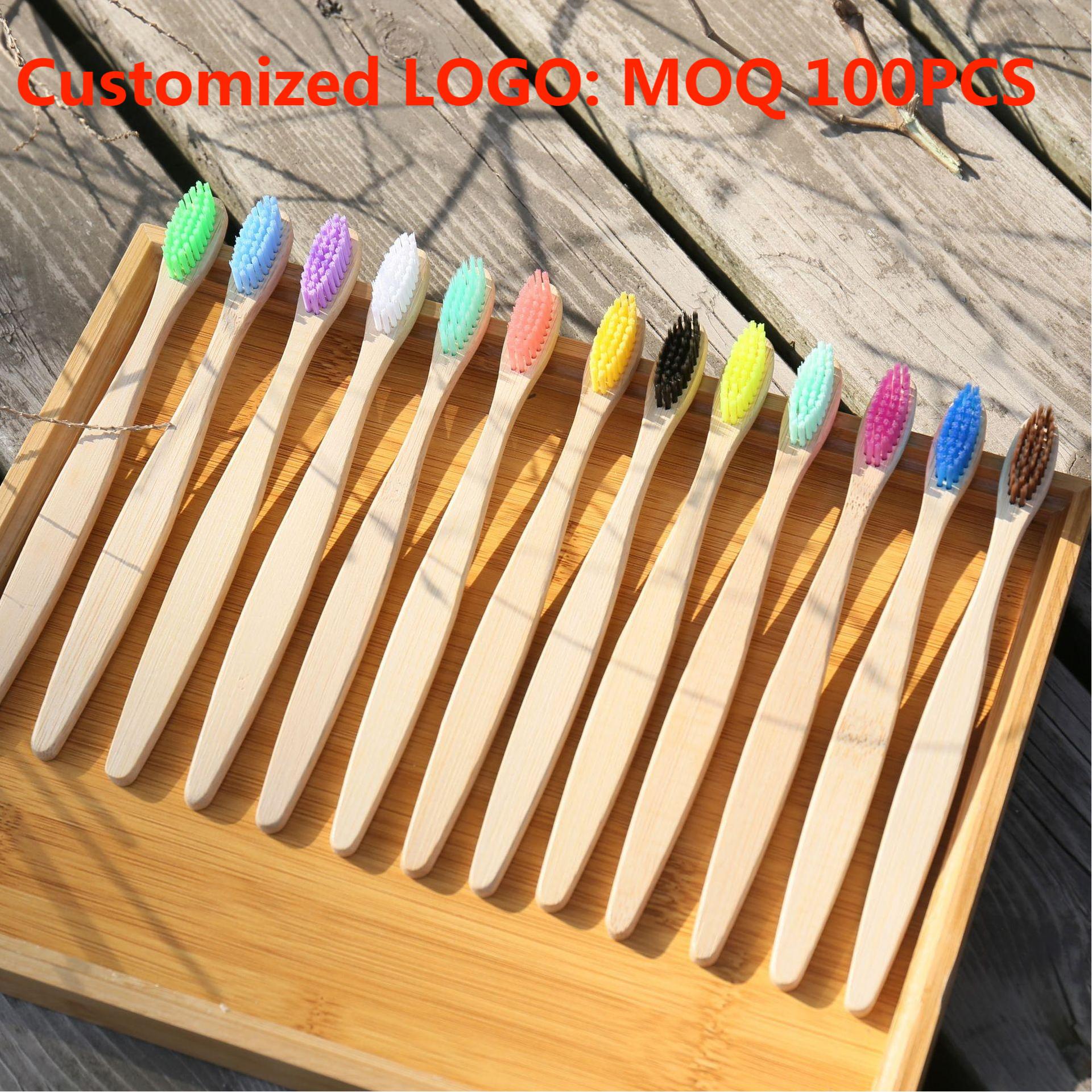 100PCS Colorful Natural Bamboo - Teeth Whitening Logo ulasan dan harga