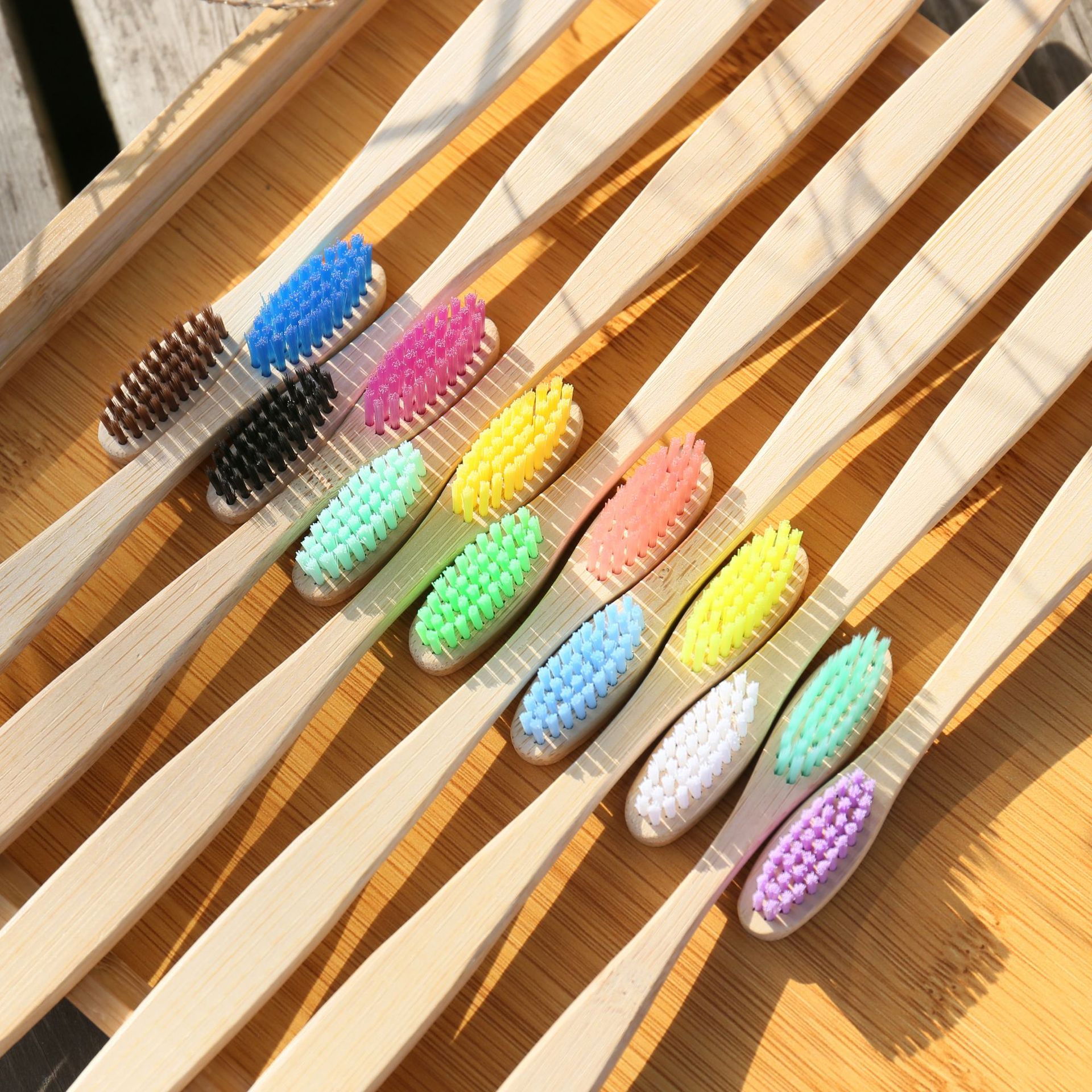 100PCS Colorful Natural Bamboo - Teeth Whitening Logo ulasan dan harga
