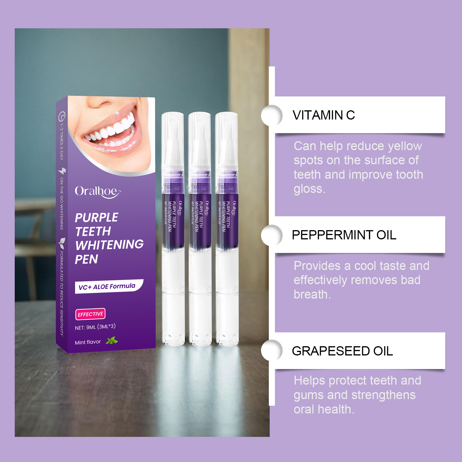 Purple Teeth Whitening Pen - D - Teeth Whitening Pen ulasan dan harga