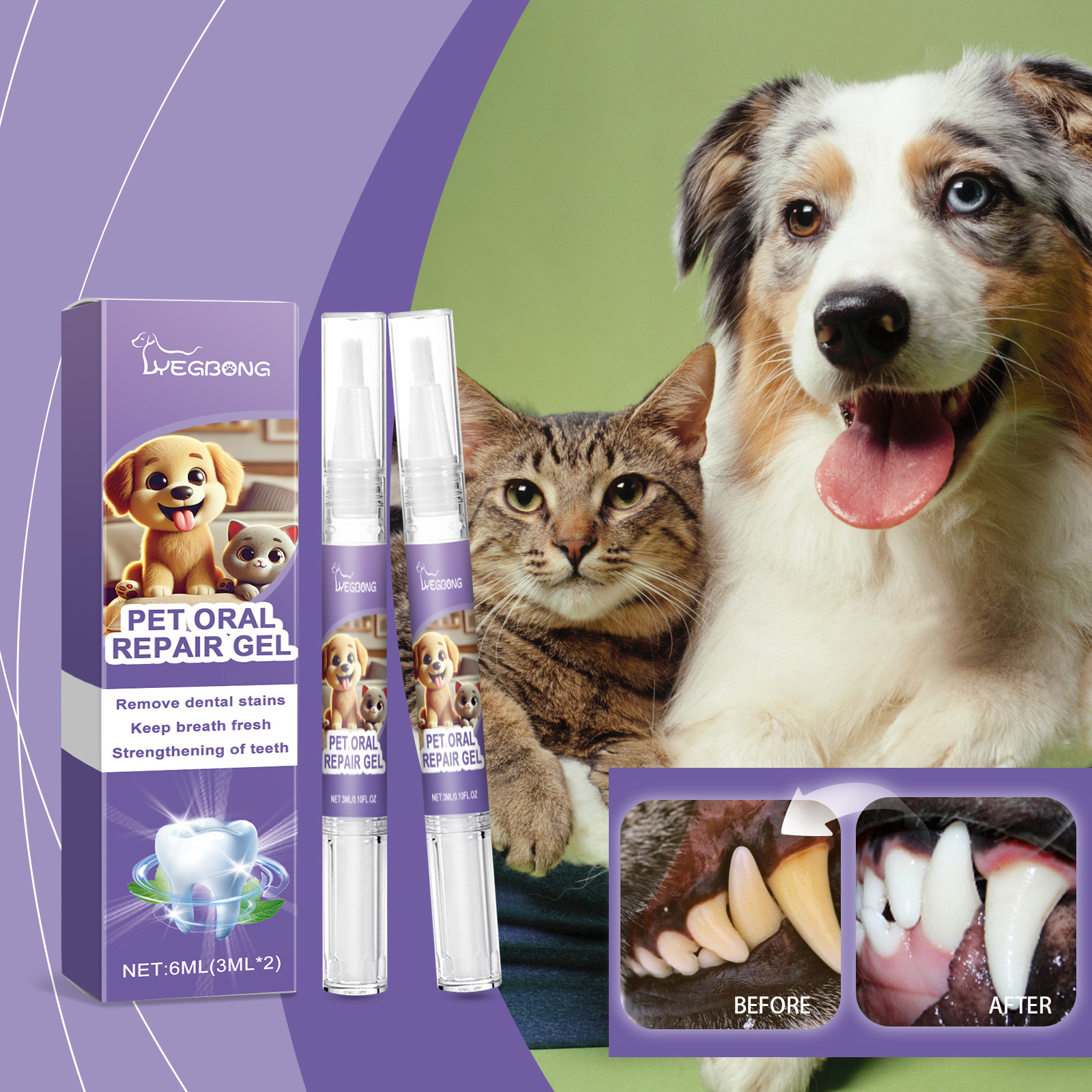 12pcs Pet Toothbrush Pen Denta - Teeth Whitening Pen ulasan dan harga